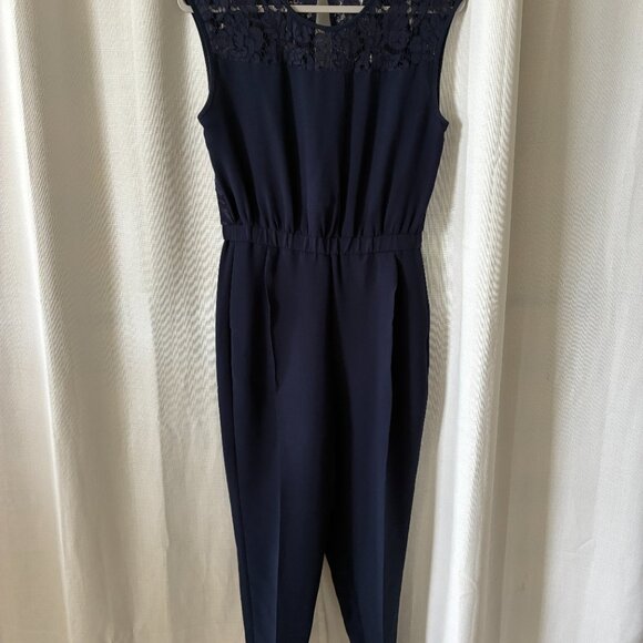 Pied à Terre Navy Lace Jumpsuit – Size 10 (UK) / US 6 - Picture 2 of 4